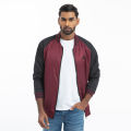 Masculine Winter Taffeta Raglan Sleeve Jacket - Co Burgundy. 