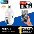 Bulb IP Camera 360 Degree Rotation V380 App Wi-Fi IP Camera MX500 IP CCTV Camera Wireless Security Camera WIFI 360 Camera E27 Holder. 