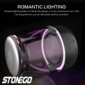 STOENGO Portable Bluetooth Speakers, Small True Wireless Stereo (TWS) Speaker Transparent Crystal LED Music Player with TF Card.