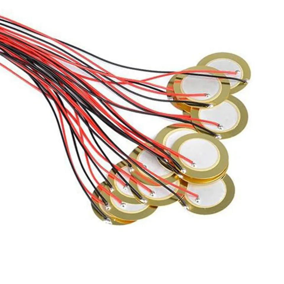 20 Pièces Disques Piézo 27mm Avec Fils - Pickup Buzzer Pour Guitare, Batterie Et DIY