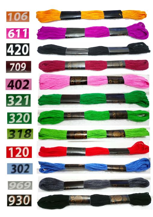 12%20Pieces/Skeins%20Embroidery%20Floss%20Cross%20Stitch%20Thread%20/%20DMC%20Thread%20For%20Embroidery%206%20line%20thread%20Cotton%20Embroidery%20Thread%20-%20Image%204