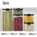 Food Storage Kitchen Containers Plastic Box Jars for Bulk Cereals Kitchen Organizers for Pantry Organizer Jars With Lid Home Set.