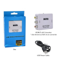 HDMI TO AV Converter Box with USB Power Cable And PAL NTSC Switch HDMI To AV Converter Cable For CRT Television CRT TV Projector Android TV Box.