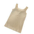 Autumn and Winter New Thickened Fleece-Lined U Collar Thermal Underwear Warm Vest Women's Underwear Base Shirt with Chest Pad.