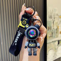 Cartoon Lightning Bear Keychain Cute Astronaut Bear Doll Keyring Bag Pendant Couple Car Keyholder. 