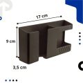 New 2 in 1 Wall Mounted Storage Box Multifunction Punch Free Organizer TV Remote Control DIY Mobile Phone Plug Charging Holder. 