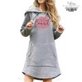 Hoodies Women Sweatshirt Dress Solid Autumn Winter Warm Loose Oversized Hoodie Female Pullover Long Length.