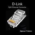 D-link Rj45 Plug Ethernet Gold Plated Network Connector - 100Pcs -White. 