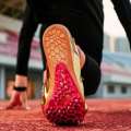 Track and Field Studs Shoes Men's and Women's Mid-Length Sprint Running Shoes Competition Training Long Jump High School Entrance Examination Professional Sports Spiked Shoes. 