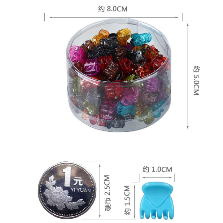 Korean%20version%20of%20ladies%20children's%20mini%20small%20grab%20clip%20top%20clip%20hairpin%201.0cm%20plastic%20bangs%20clip%20hair%20grab%20100%20boxed%20batches%20-%20Image%204