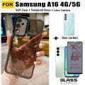 3 in 1 Samsung A16 Shockproof Silicone Phone Case with Camera Protective For Samsung A06 Anti blue light tempered film.