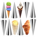 Individual Cream Horn Molds 12Pcs Large Size Baking Cones Stainless Steel Roll Horn Forms Conical Danish Pastry Croissant Cones Moulds Exquisite Product. 