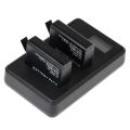 (Ready Now)LCD Screen Dual Batteries Charger for GoPro HERO4 (AHDBT-401), Displays Charging Capacity (GP258-C). 