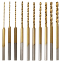 Micro-Twist Drill Bit Set - 10Pcs 0.6mm-2.2mm Tiny Drill Bit 2.35 Shank HSS Mini Engraving Drill Bits Hole Drilling Tool. 