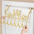 7 Hooks Hanging Door Hanger Metal Bracket Removable Storage Rack Simple Style Home White Wall Decoration.