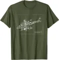 AH-64 Apache Helicopter Blueprint Shirt Summer Cotton O-neck Short Sleeve T-shirt. 