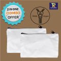 Pouch Pencil Bag with Zipper for College University Student & Fashionable Women With 2 in 1 Combo offer. 