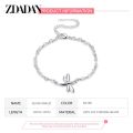 ZDADAN 925 Sterling Silver Dragonfly Adjustable Chain Anklet For Women Fashion Jewelry.