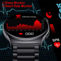 +3pc Straps Smart Watch Men Business Male Smartwatch Round Sport Smart-watch For Android IOS Fitness Tracker With Heart Rate. 