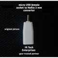 micro USB female socket to Nokia 2 mm (N-70) converter. Nokia 2mm-Micro-USB Converter. Micro USB to Nokia 2.0mm Charger Adapter. Charge your nokia phone with Micro USB to Noka 2.0mm adapter converter. Micro USB to Nokia 2.0mm. Best quality Adapter.. 