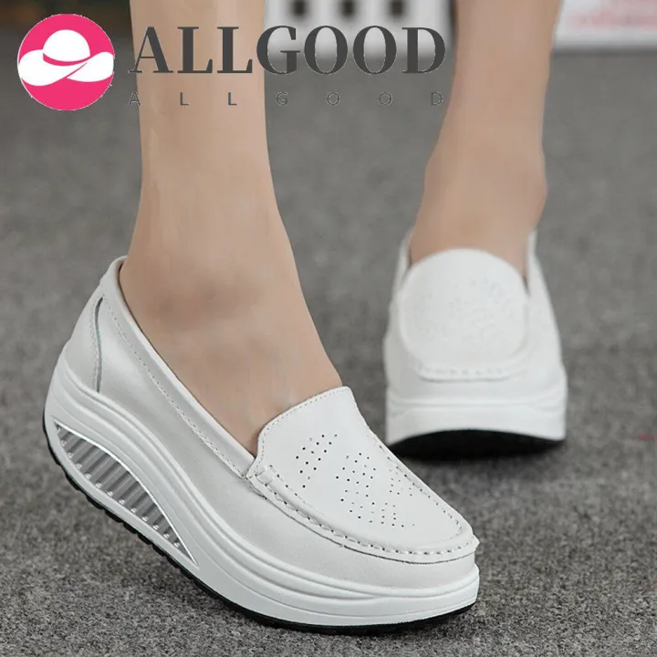 Ladies%20wedge%20shoes,%20large%20stock%20Women's%20Fashion%20Casual%20Solid%20Slip%20On%20Wedges%20Thick%20Bottom%20Platforms%20Work%20Shoes%20-%20Image%202