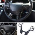 2X Carbon Fiber Steering Wheel Cover Trim Frame Sticker Car Accessories for Ford Ranger Everest Endeavour 2015+. 