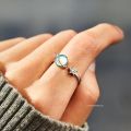 Korean Rotatable Star Moon Anxiety Ring with Gift Card for Women Vintage Opal Planet Relief Spinner Fidget Rings Jewelry Gifts. 