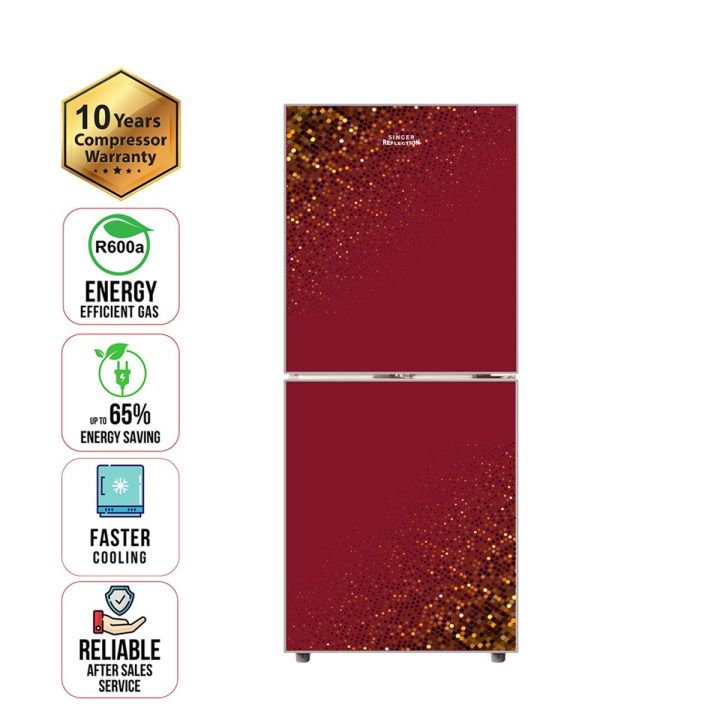 SINGER Top Mount Refrigerator  243 Ltr  BCD-243R-RG  Red