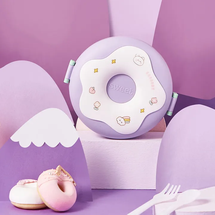 Lunch%20Box%20For%20Kid%20School%20Child%20Snack%20Box%20Donut%20Cartoon%20Leakproof%20Bento%20Box%20Lunch%20Bags%20With%20Fork%20Spoon%203%20Compartment%20Microwavable%20Luolong%20-%20Image%202