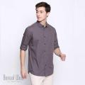 Trendy Grey Long Sleeve Solid Casual Shirt.