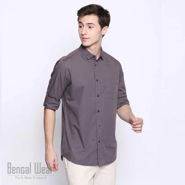 Trendy%20Grey%20Long%20Sleeve%20Solid%20Casual%20Shirt%20-%20Image%203