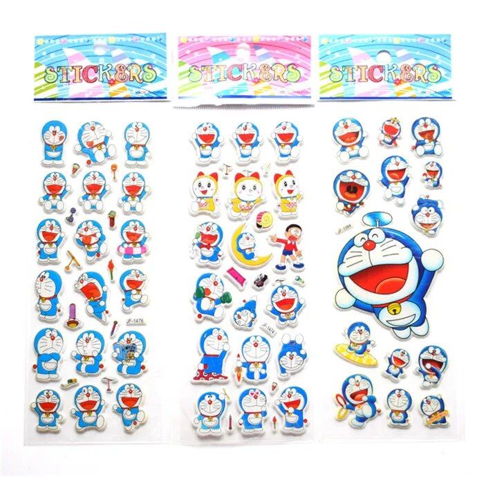 6 Sheet/pack Bubble Stickers 3D Foam Cartoon Animation Around Kids Cute Stickers Puffy Children DIY Toys Girls Birthday Gift