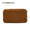 Autumn and winter solid color teddy velvet bag, large-capacity skin care products storage bag, travel portable plush bag, Jane.