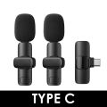 K9 Wireless Dual Microphone Professional Lapel Lavalier Microphone Remove Noise For Typ C.