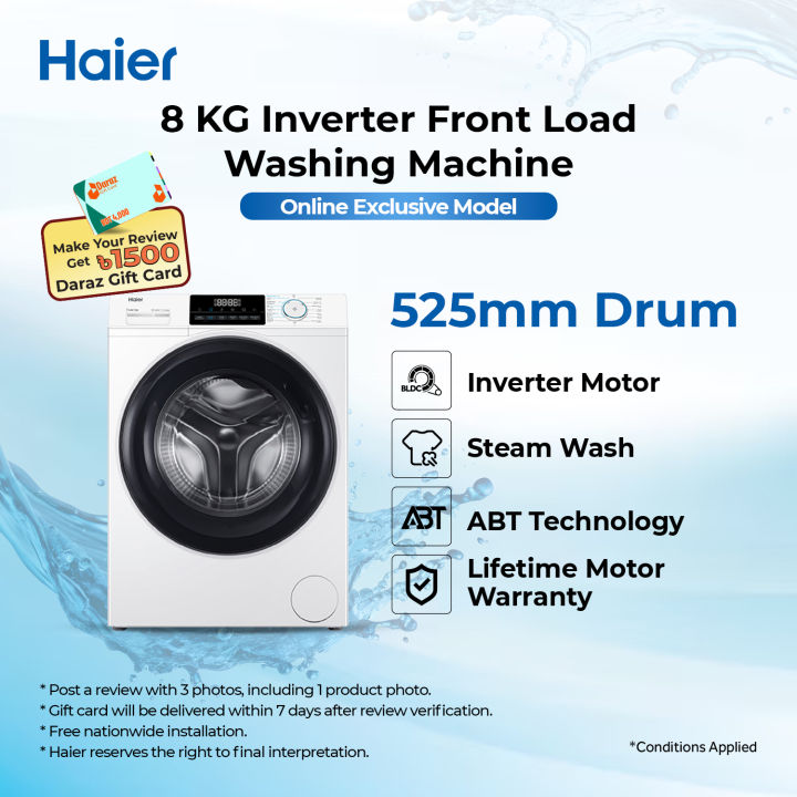 Haier 8Kg Front Loading Washing Machine Free Delivery & Installation (HW80-BP12929A)