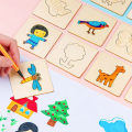 5-20pcs Montessori Kids Drawing Toys Wooden DIY Painting Stencils Template Craft Toys Puzzle Educational Toys for Children Gifts. 