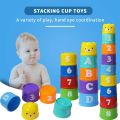 Baby Toy Stacking Cups Children Educational Nesting Ring Tower Bath Play Water Set Early Educational Toys For Infant 0-36 Mont.