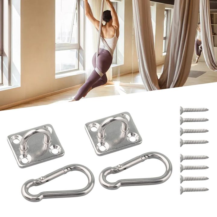 2Pcs Door Buckles Ceiling Hook Wall Mounted Hook Heavy Duty 50x25mm Stainless For Yoga Swings Hammocks Bracket Hardware Tools