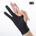 1pc Black 2 Fingers Anti-fouling Gloves Anti Touch Hand Drawing Writing Glove. 