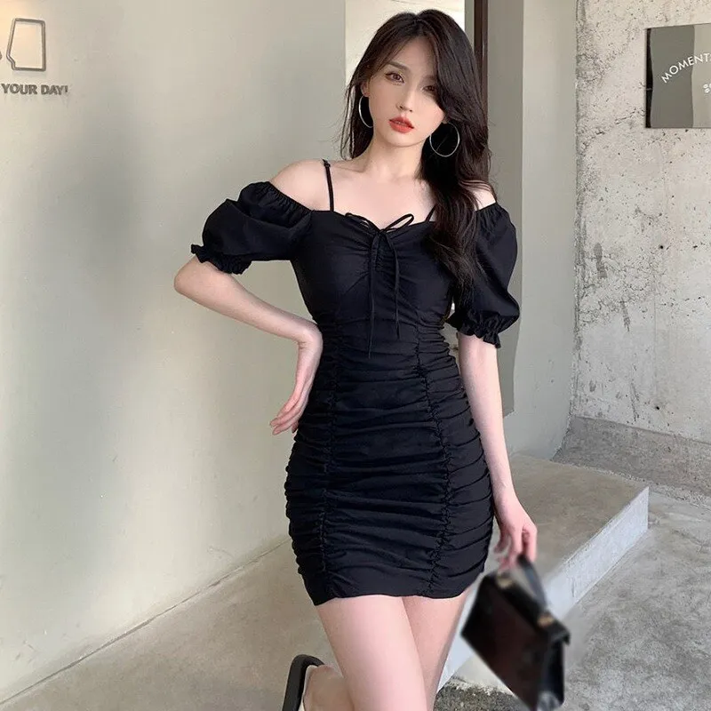 Korean Style Women Dress Bodycon White Dress Casual Summer Mini Bodycon Club  Dress Evening Dresses | Daraz.com.bd