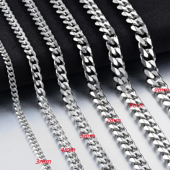 316%20Stainless%20Steel%20Chain%203mm%20To%209mm%20Steel%20Cuban%20Men's%20Chain%20Stainless%20Steel%20Man%20Necklace%20Waterproof%20Jewelry%20Wholesale%20-%20Image%205