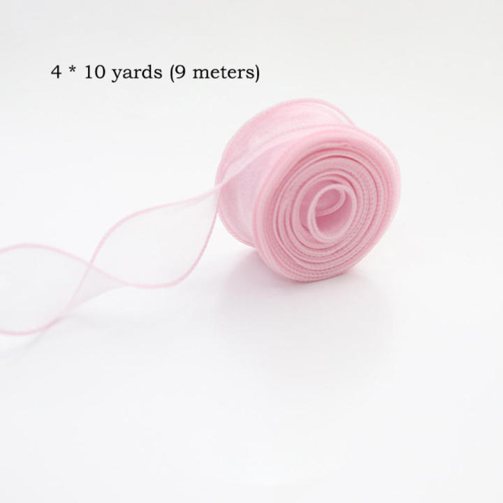 Multi-Use Ribbon Roll Handmade Gift 10Yards Length Satin Ribbon 40mm Width Party Supplies Organza Ribbons for Gift Wrapping Wedding Decor Birthday Party Bow Making DIY Crafts