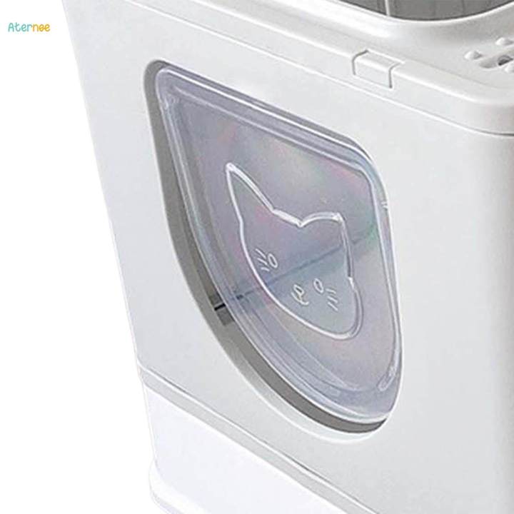 Hooded%20Cat%20Litter%20Box%20Enclosed%20and%20Covered%20Cat%20Toilet%20Durable%20Pet%20Litter%20Box%20Gray%20-%20Image%204