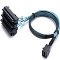 SAS SATA Cable SFF-8643 To 4 SFF-8482 Internal Mini SAS HD To 4 SFF-8482 Connector with 15pin Power Port Hard Drive Splitter. 