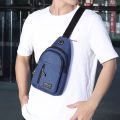 Men's Bag Solid Color Men's Chest Bag Outdoor Casual Fashionable Small Satchel Canvas Handbag Zipper Messenger Fashion Bags. 