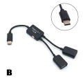 Micro USB/Type C to 2 OTG Dual Port HUB Cable Y Splitter for tablet PC Android Adapter Converter Jessica. 