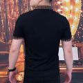 Luxury Printed Polo Shirt for Men Summer Short Sleeve T-shirts Slim Fit Lapel Casual POLO Social Business Office Polo Tee Tops.