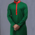Bottle Green Solid Color Semilong Panjabi - Trendy Men's Fashion - Classic and Stylish - Make a Statement with Simple and Elegant Attire.
