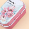 1*Mini Flower Tin Trinket Jewelry Box Tinplate Storage Case Small Rectangul. 