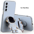 Tokifu For Samsung Galaxy A05s Back Cover With Astronaut Folding Holder Luxury 6D Plating Case Soft Silicone Bracket Phone Cases. 
